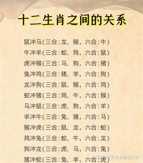 三六合|十二生肖里的三合、六合、六害、六冲分解